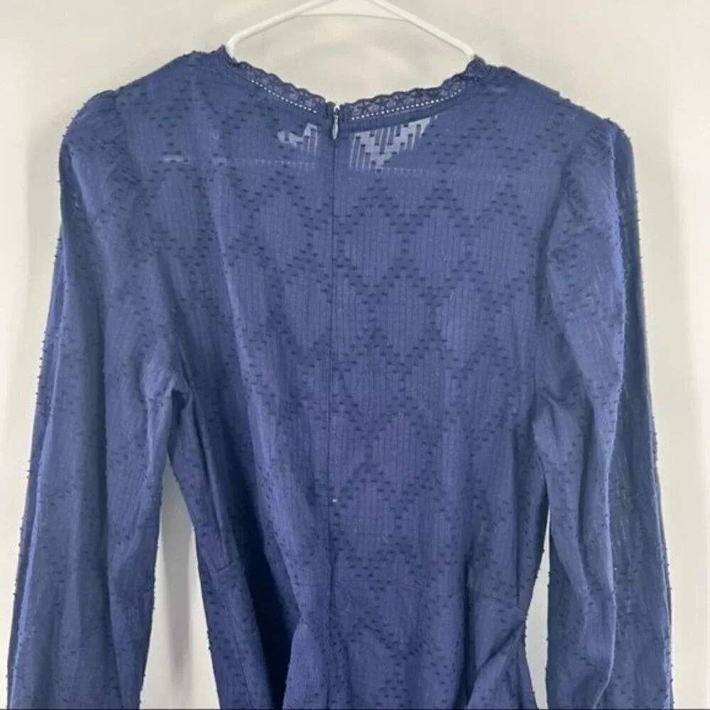 J. Crew blue cotton faux wrap dress size S
